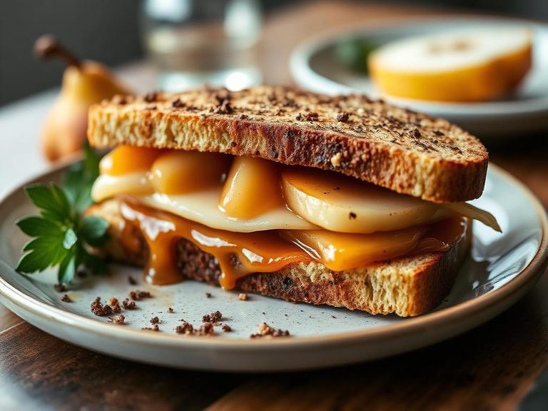 Caramelized Pear and Brie Sandwich