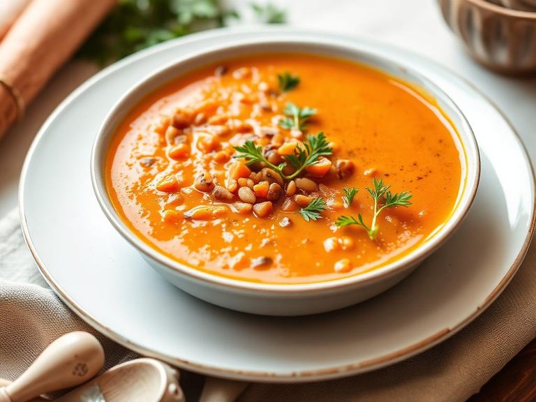 Carrot and lentil soup