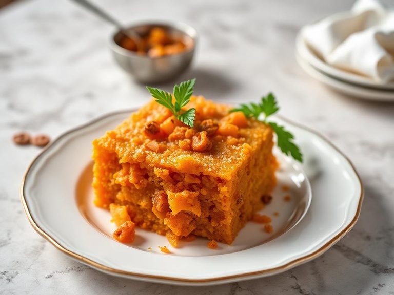 Carrot pudding (e.g., Indian gajar ka halwa)
