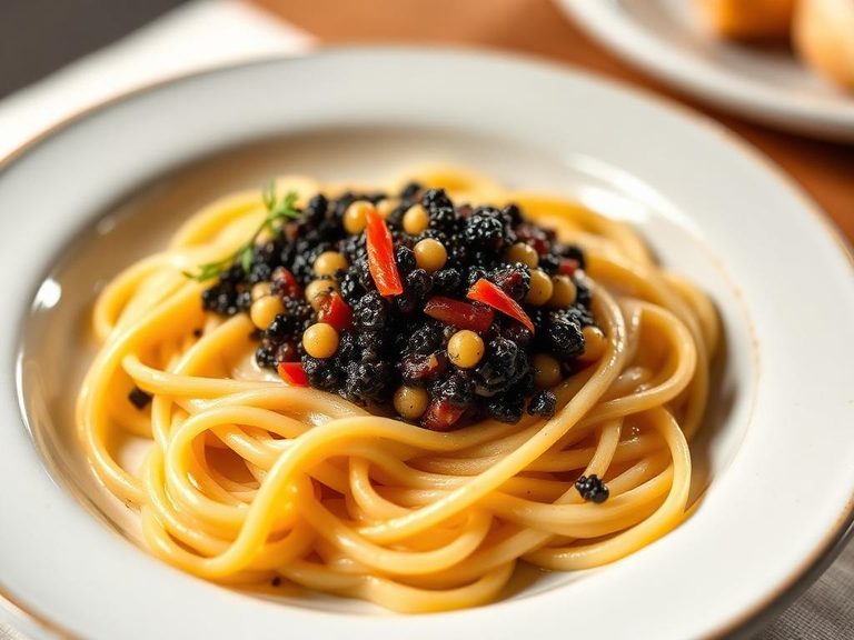 Caviar butter with pasta