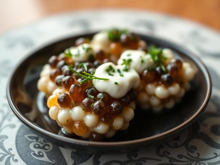 Caviar with Crème Fraîche and Chives
