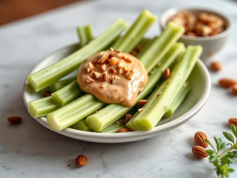 Celery sticks with almond butter