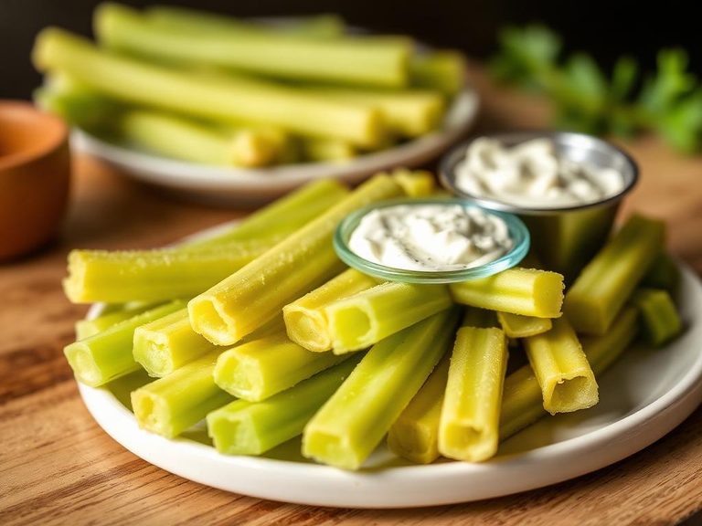 Celery sticks with cheese spread