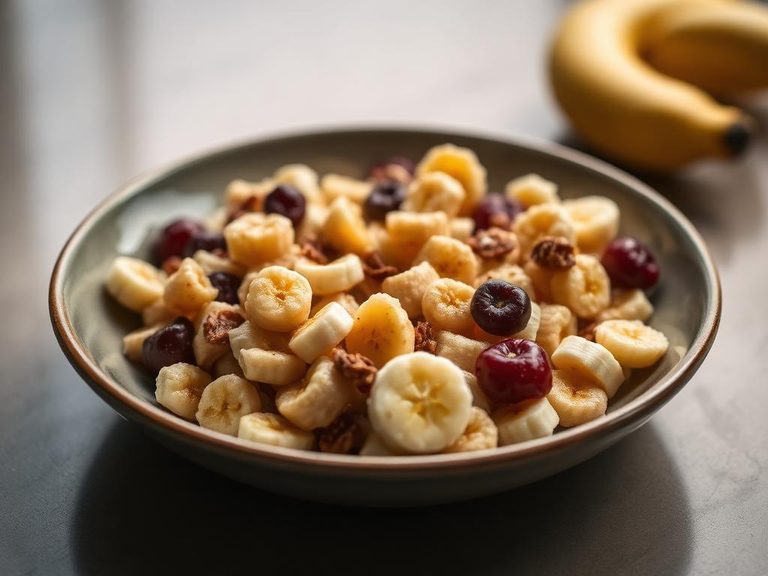 Cereal and mashed banana blend