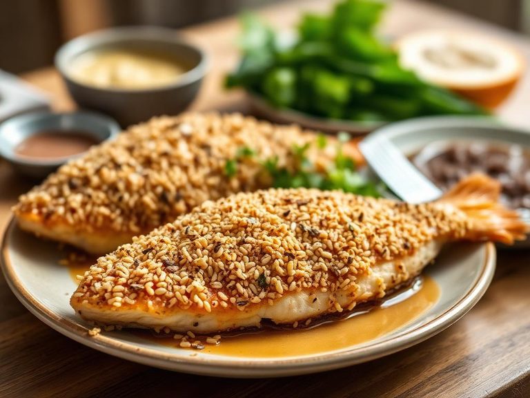 Cereal-coated baked fish or chicken