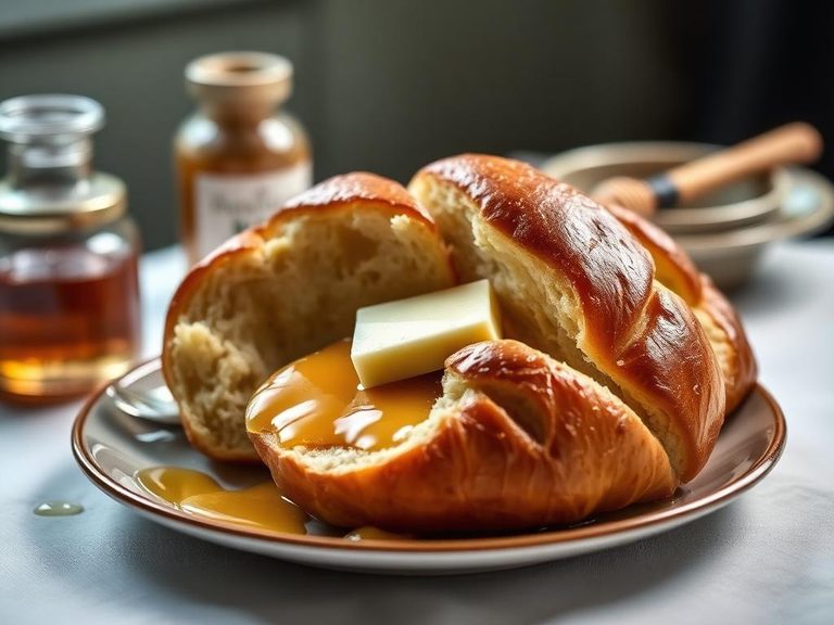 Challah with honey and butter