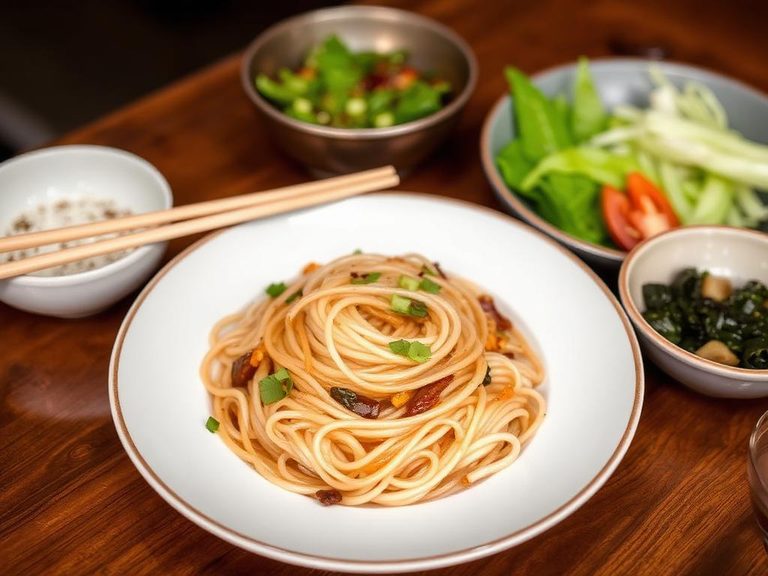 Chap chae (Korean glass noodle stir-fry)