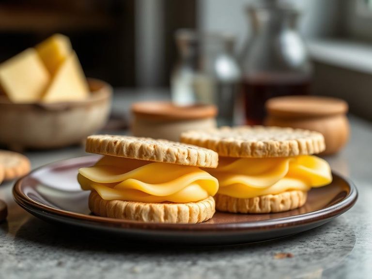 Cheese and cracker sandwiches