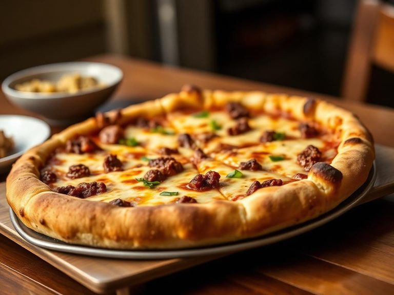 Cheese and Meat Deep Dish Pizza