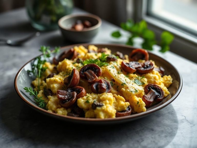 Cheese and Mushroom Scramble