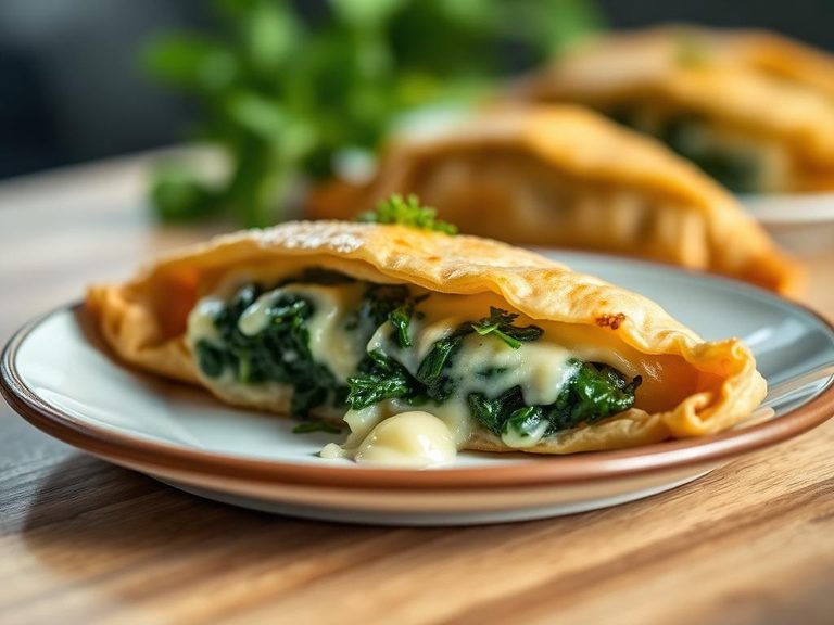 Cheese and spinach turnover