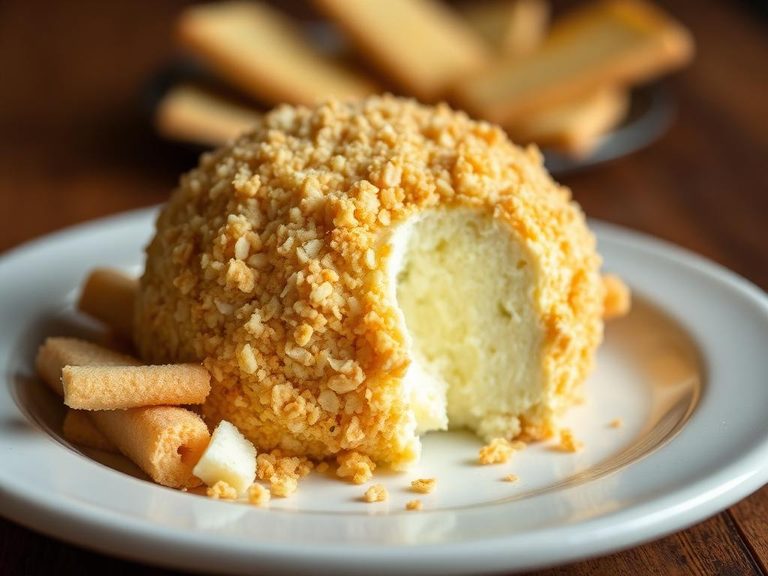 Cheese Ball coated in crushed Ritz