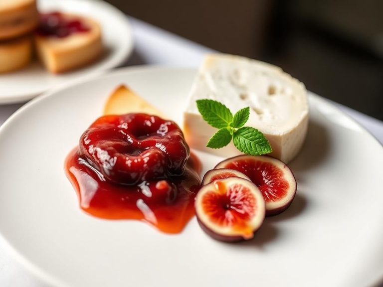 Cheese platter with fig jam
