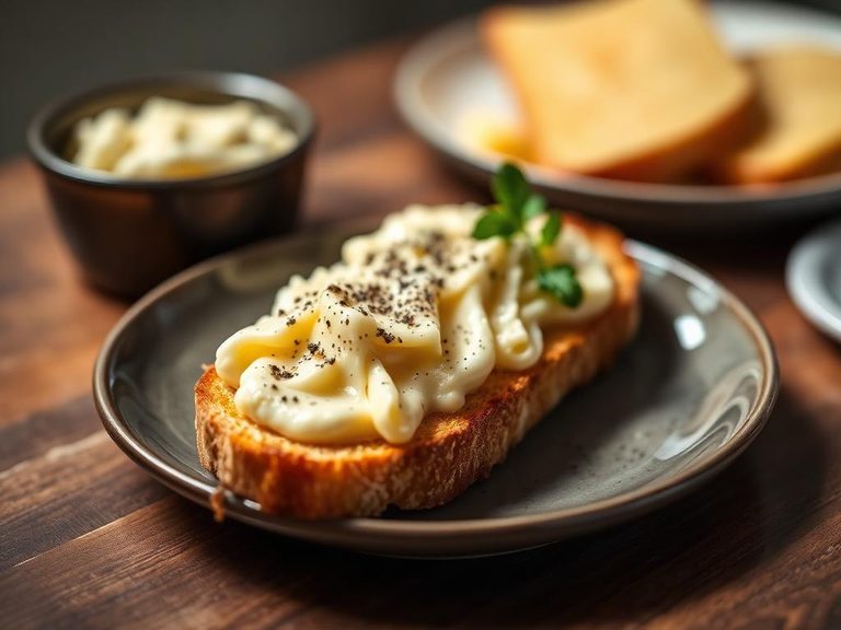 Cheese spread on toast