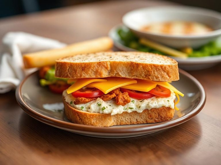 Cheese spread sandwich