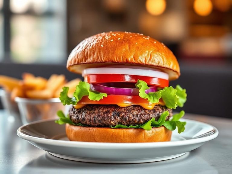 Cheeseburger Deluxe (with lettuce, tomato, onion)