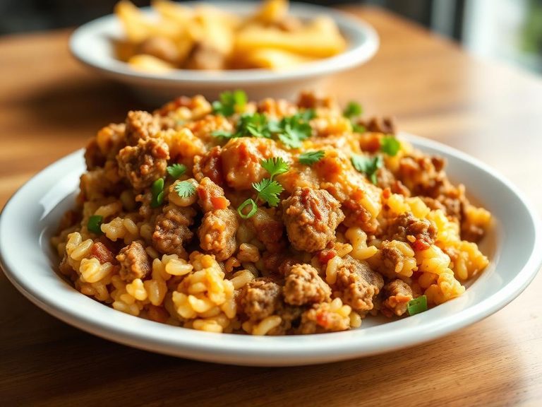Cheeseburger Rice Casserole
