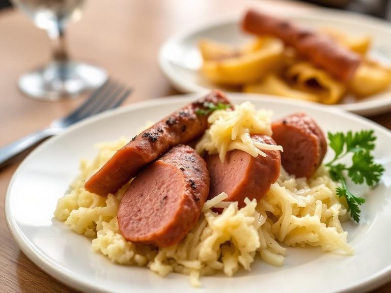 Cheesefurter and Sauerkraut Plate