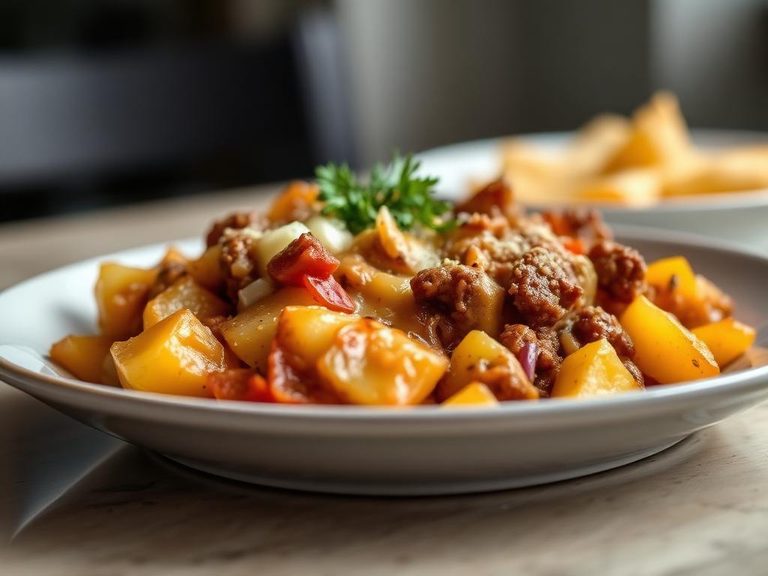 Cheesy Beef and Potato Bake