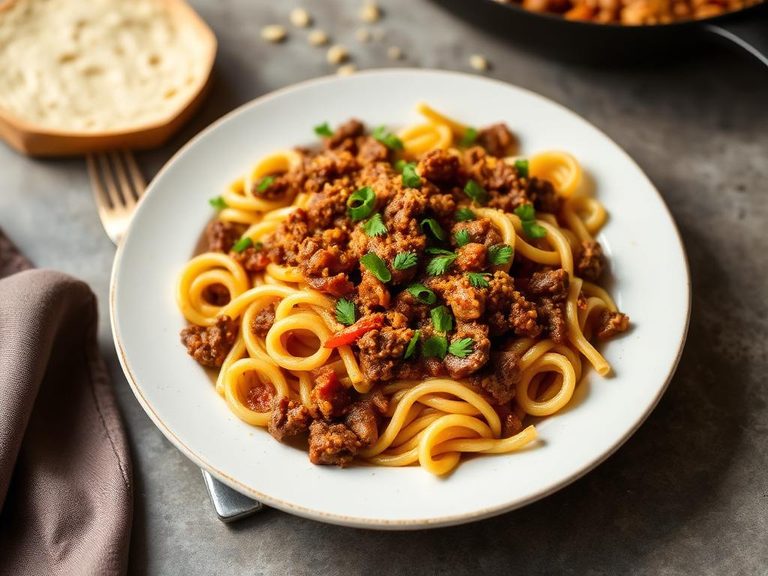 Cheesy Beef Pasta Skillet