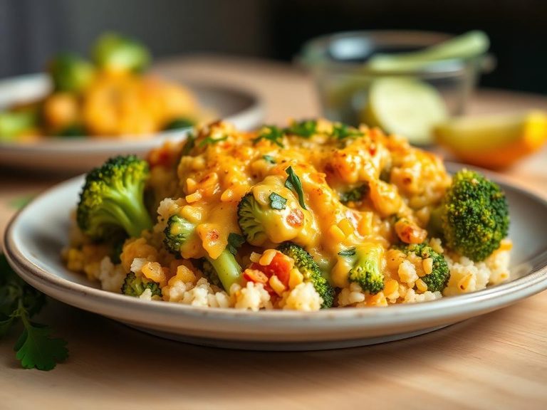 Cheesy Broccoli and Rice Bake