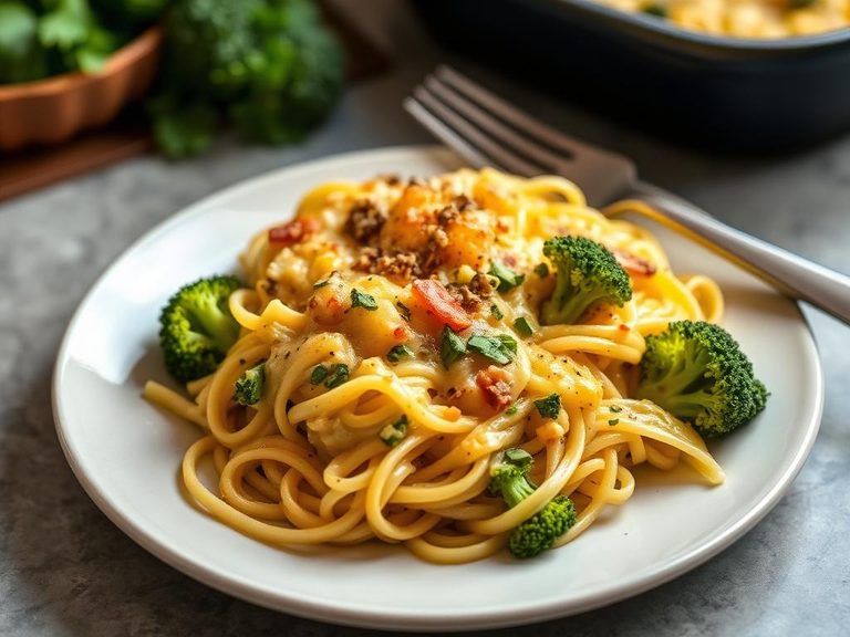 Cheesy Broccoli Noodle Casserole