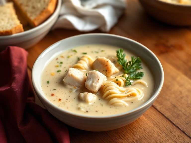 Cheesy Fish Chowder with Noodles