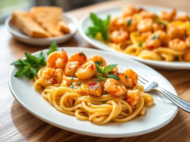 Cheesy Shrimp Pasta Bake
