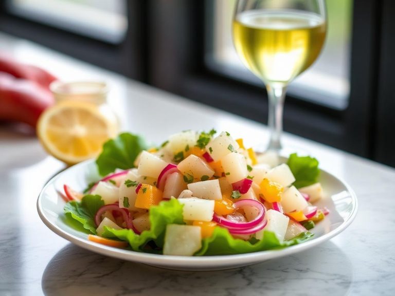 Cherimoya salad with citrus dressing