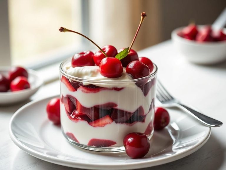 Cherry yogurt parfait