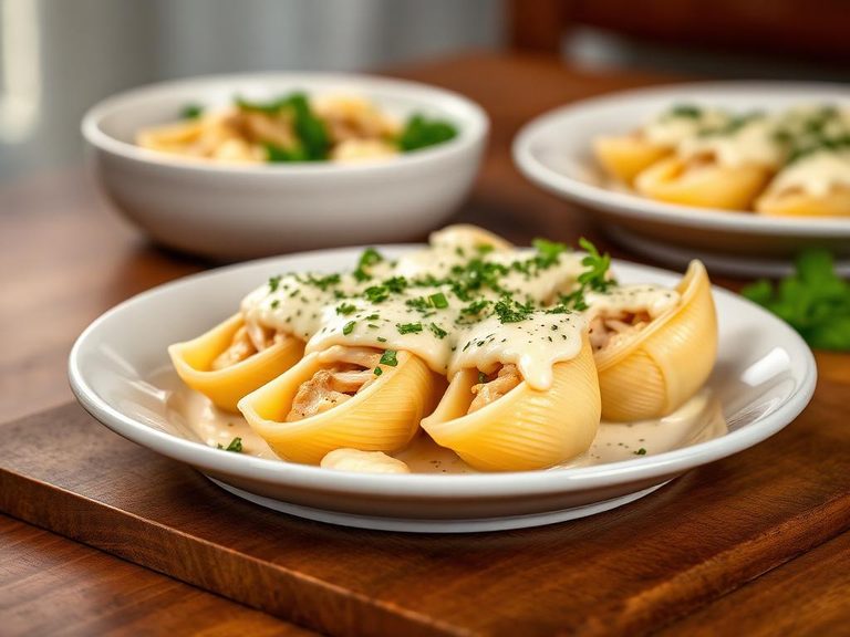 Chicken Alfredo Stuffed Shells