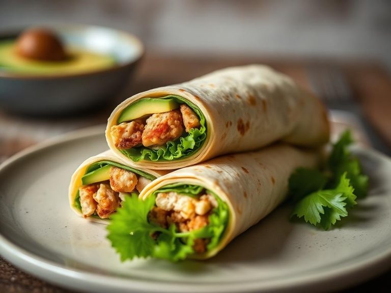 Chicken and avocado roll-up