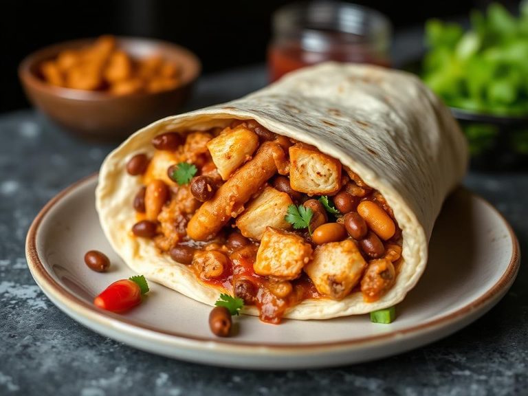 Chicken and Bean Burrito