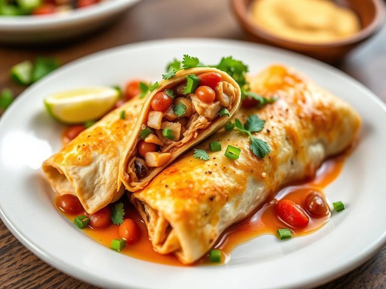 Chicken and Bean Chimichanga