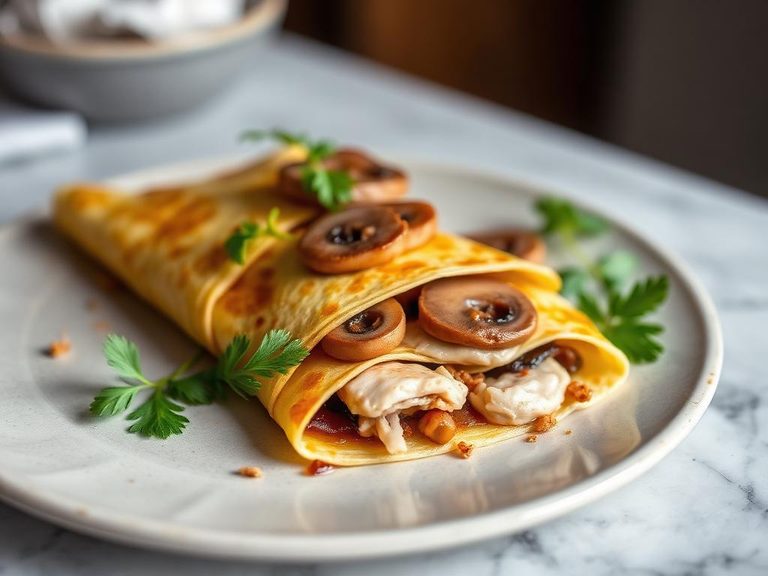 Chicken and Mushroom Crepe