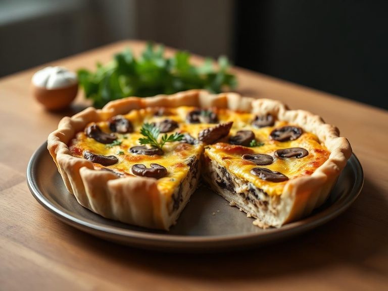 Chicken and Mushroom Quiche