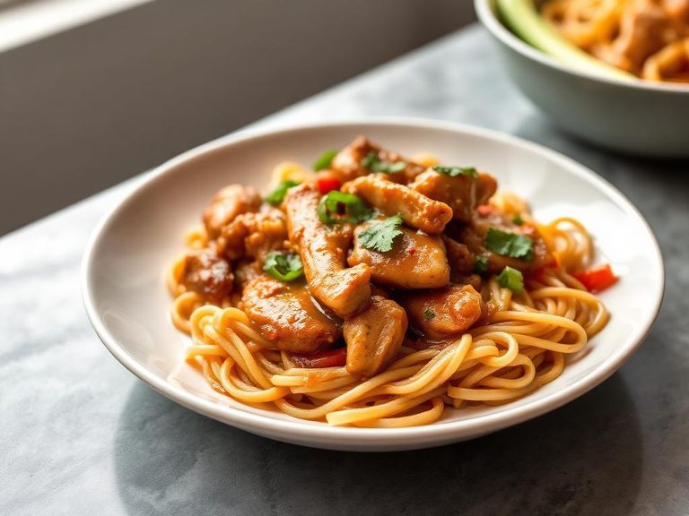 Chicken and Noodle Stir-fry with Gravy