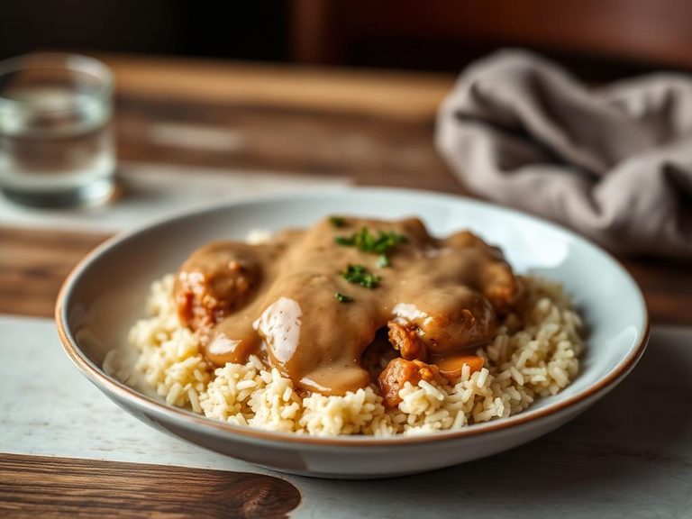 Chicken and Rice with Gravy