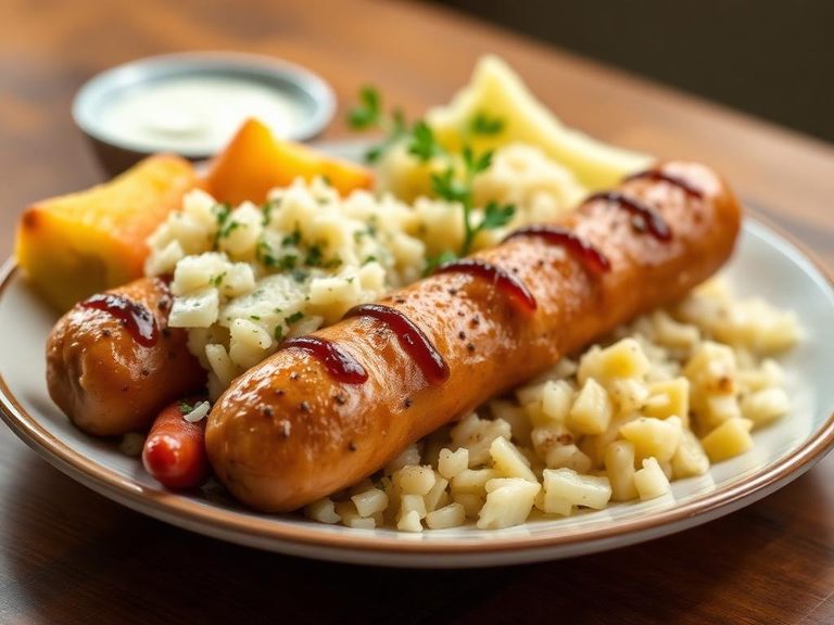 Chicken Bratwurst and Sauerkraut