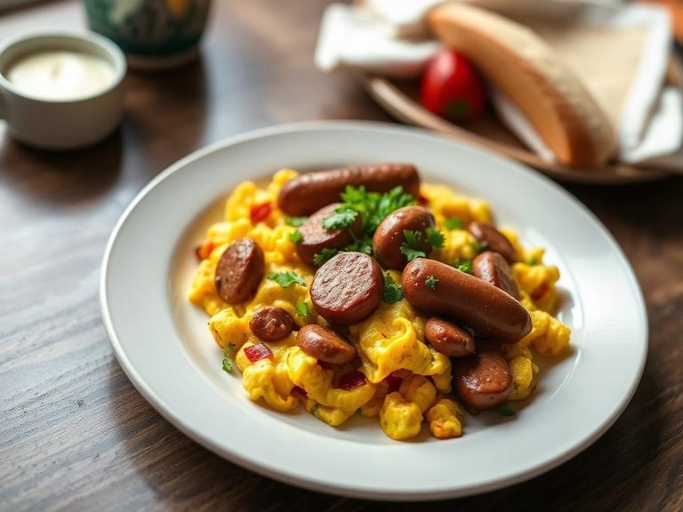 Chicken Bratwurst Breakfast Scramble