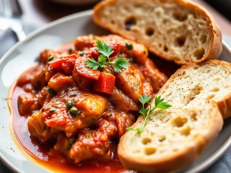 Chicken Cacciatore with Crusty Bread