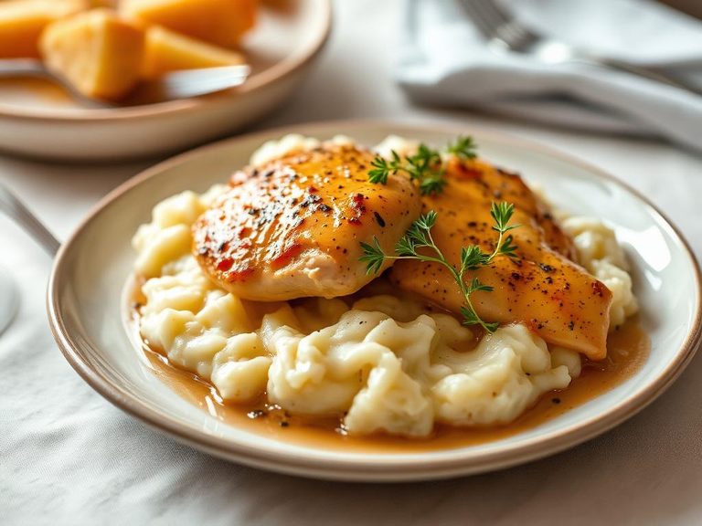 Chicken Fricassee with Mashed Potatoes