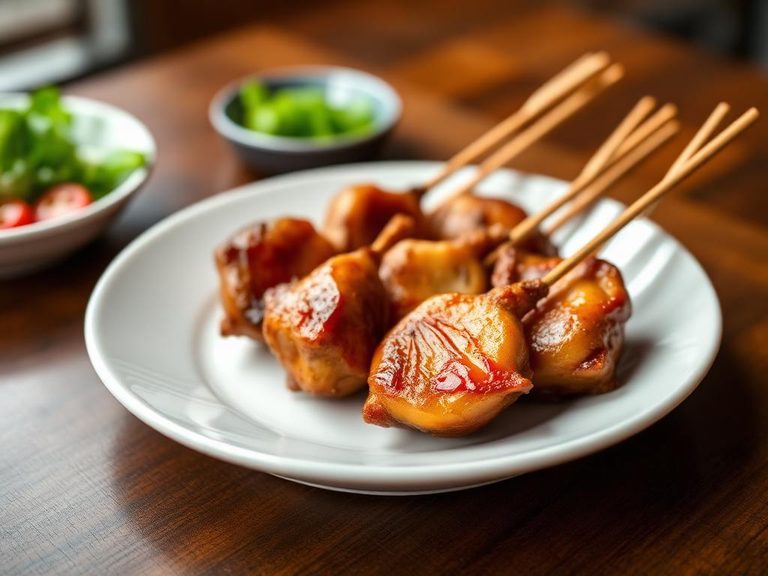 Chicken heart skewers