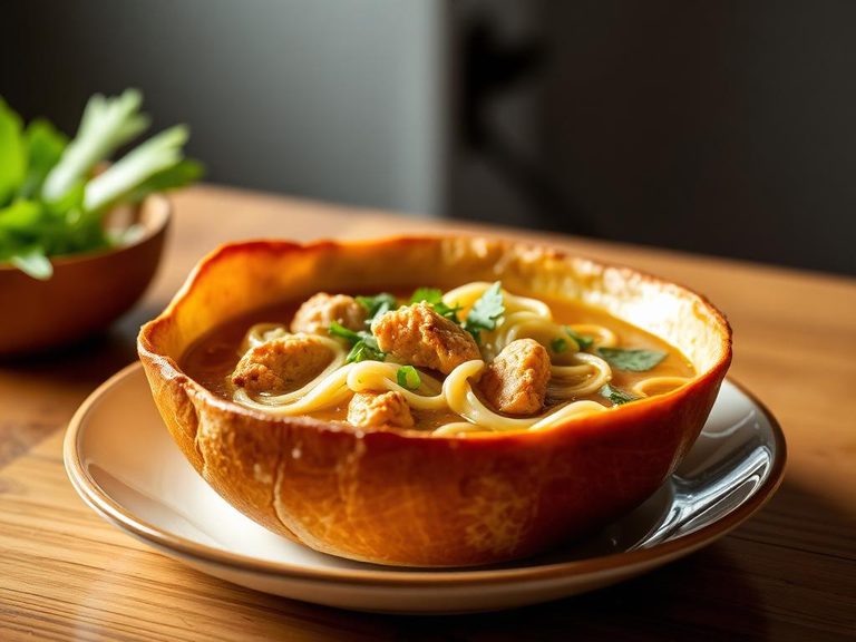 Chicken Noodle Soup Bread Bowl