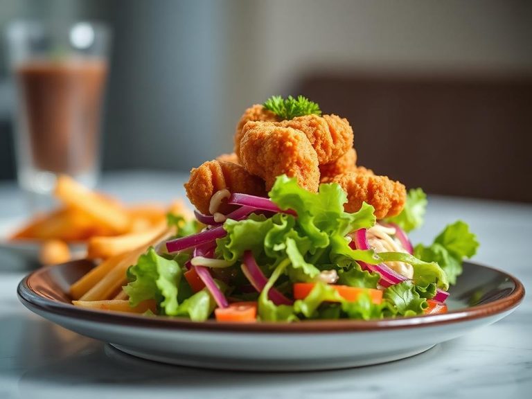 Chicken nugget salad topper