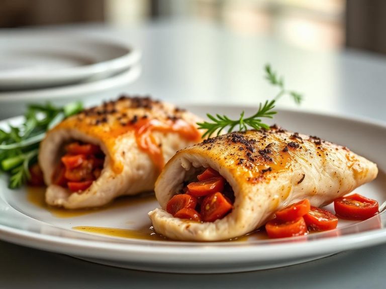 Chicken or Fish Stuffed with Sun-Dried Tomatoes