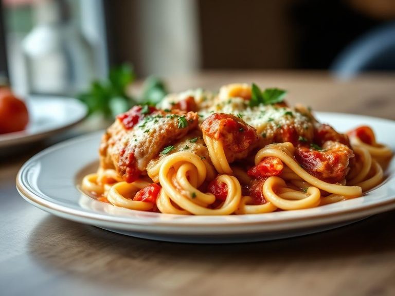 Chicken Parmesan Pasta Bake