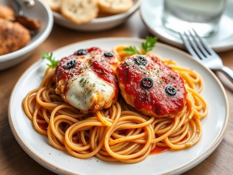 Chicken Parmesan with Whole Grain Spaghetti