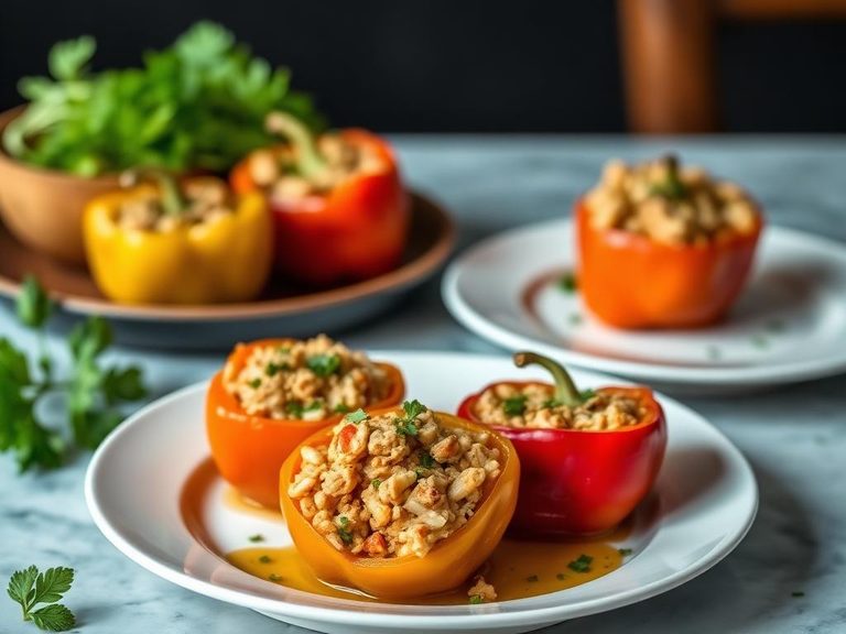 Chicken Rice Stuffed Peppers