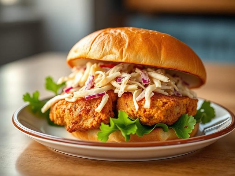 Chicken Sandwich with coleslaw